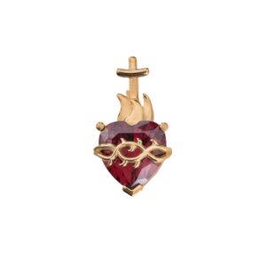 Corazón de Jesús de plata con baño de oro