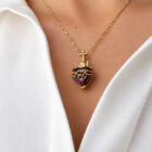colgante sagrado corazon de jesus plata de ley con baño de oro Zue Joyas