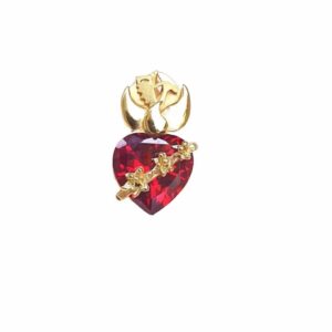 colgante corazon de San José plata con baño de oro Zue Joyas