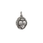 medalla sagrado corazon de jesus y Niño Jesús de Praga de plata de ley envejecida zue joyas
