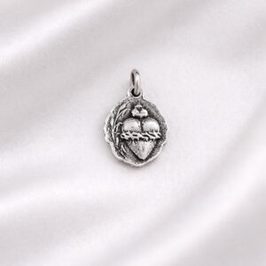 Medalla Sagrado Corazón, medalla doble cara en plata