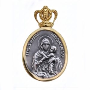 medalla mater de shoenstatt virgen peregrina plata con baño de oro Zue Joyas