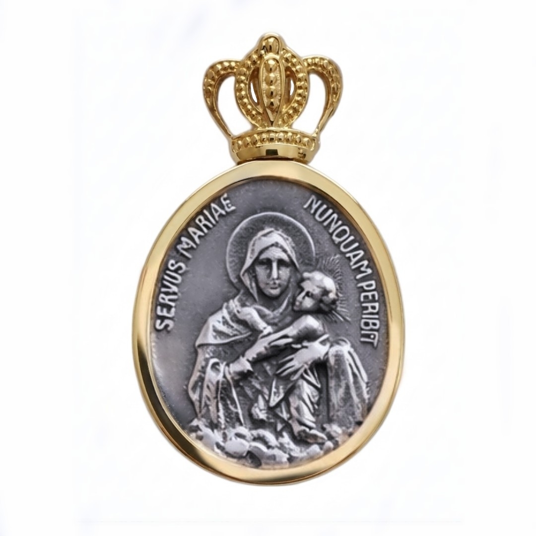 medalla virgen peregrina de Schoenstatt zue medalla mater de shoenstatt virgen peregrina plata con baño de oro Zue Joyas