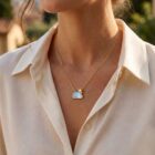 collar sunrise con sol y nube de piedra de luna plata de ley zue joyas