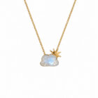 collar sunrise de plata de ley con baño de oro y piedra de luna moonstone zue joyas