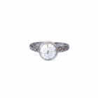 anillo luce plata de ley y cristal de murano blanco facetado zuejoyas