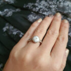 anillo luce plata de ley y cristal de murano blanco facetado zue joyas