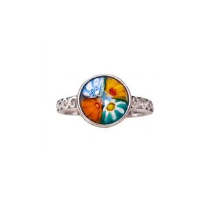 Anillo con cristal de Murano facetado