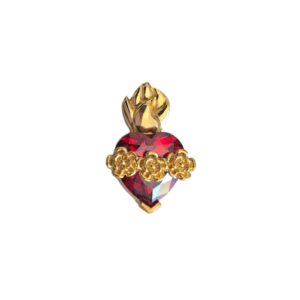 Colgante Corazón de María, plata con baño de oro