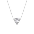 collar con forma de diamante Lucy in the sky plata de ley con cristal de roca Zue Joyas