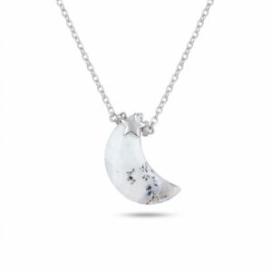 collar de luna moonlight de plata con howlita blanca zuejoyas