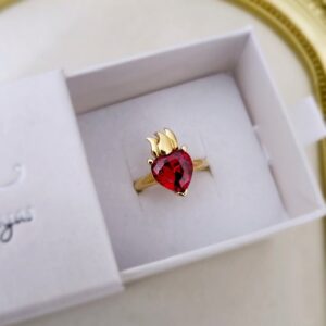 Anillo Fuego Eterno, plata con baño de oro