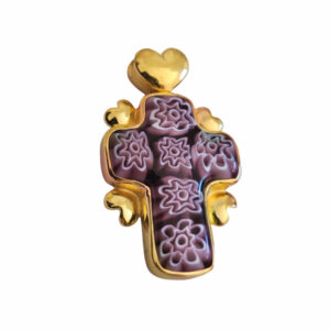 Cruz Multicuori, plata con baño de oro