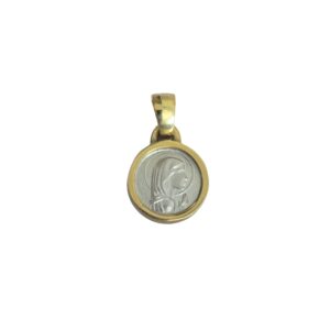 Medalla Virgen María, plata con baño de oro