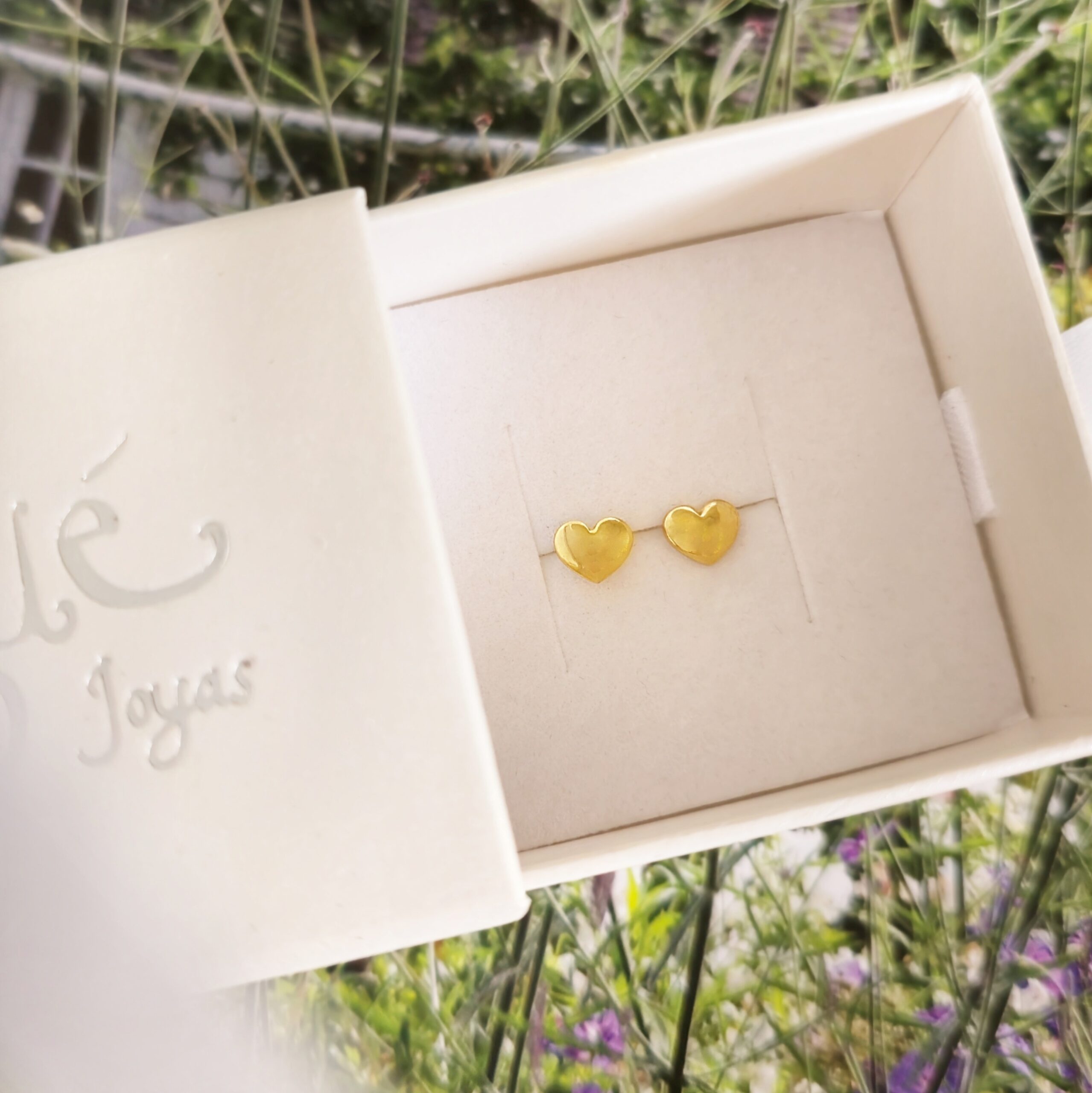 Estuche Zué Joyas con pendientes de plata con baño de oro