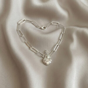 Pulsera Sagrado Corazón, plata de primera ley