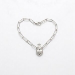 pulsera Sagrado Corazón de jesus plata de primera ley zuejoyas