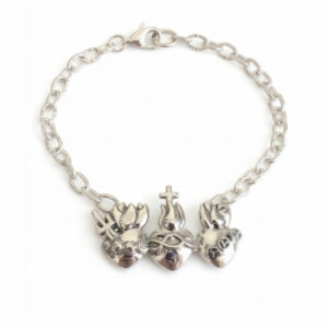 pulsera sagrados corazones plata de primera ley zue joyas