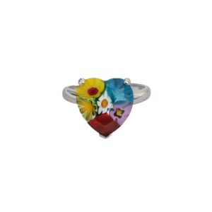 Anillo Cuorefiore con cristal de Murano Millefiori