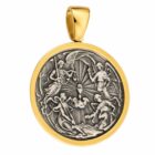 medalla ángeles custodios arcángeles plata con baño de oro zue joyas