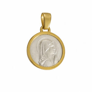 medalla virgen nina plata de ley con baño de oro Zué Joyas