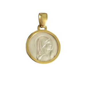 Medalla Virgen Niña, plata con baño de oro