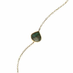 Pulsera Drop, plata con baño de oro y crisocola