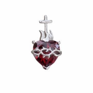 colgante sagrado corazón de jesus plata de ley rodiada Zue Joyas