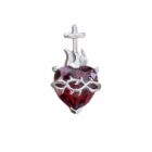 colgante corazon de jesus plata 925 rodinada zue joyas