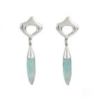 pendientes largos de plata 925 con cuarzo verde colección matrioshka by ap diseño de joyas para Zué Joyas