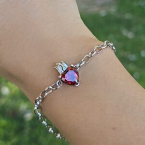 Pulsera Fuego Eterno, plata rodinada