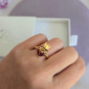 Anillo Sacro Cuore, plata con baño de oro