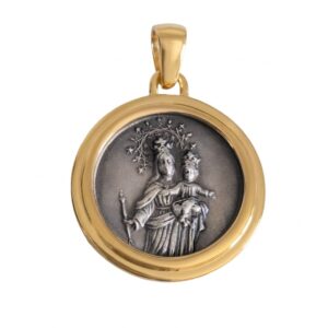 Medalla María Auxiliadora, plata con baño de oro
