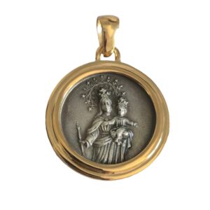Medalla María Auxiliadora, plata con baño de oro