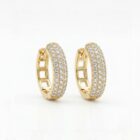 Aros argollas Lumen plata con baño de oro y circonitas Zue Joyas