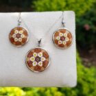 conjunto sole mandala Murano Millefiori y plata de ley zue joyas