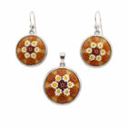 conjunto sole mandala Murano Millefiori y plata de ley zue joyas
