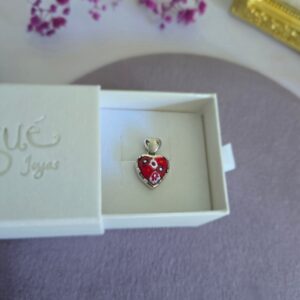 Colgante Cuore Duo, plata con cristal de Murano