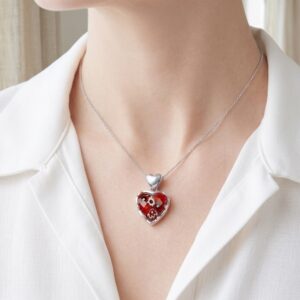 Colgante Cuore Duo, plata con cristal de Murano