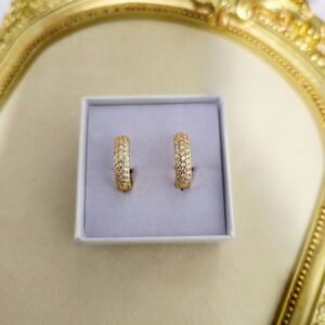 Aros Lumen, plata con baño de oro y circonitas