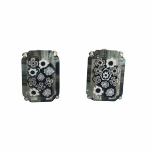 pendientes murano millefiori fiori di notte plata de ley flores Zué Joyas