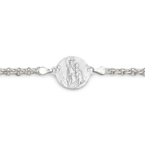 pulsera escapulario virgen del carmen plata de ley zue joyas