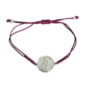 Pulsera María Auxiliadora, hilo y plata