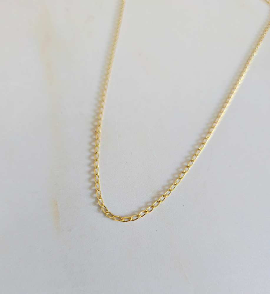 Cadena Oval plata con baño de oro Zue Joyas