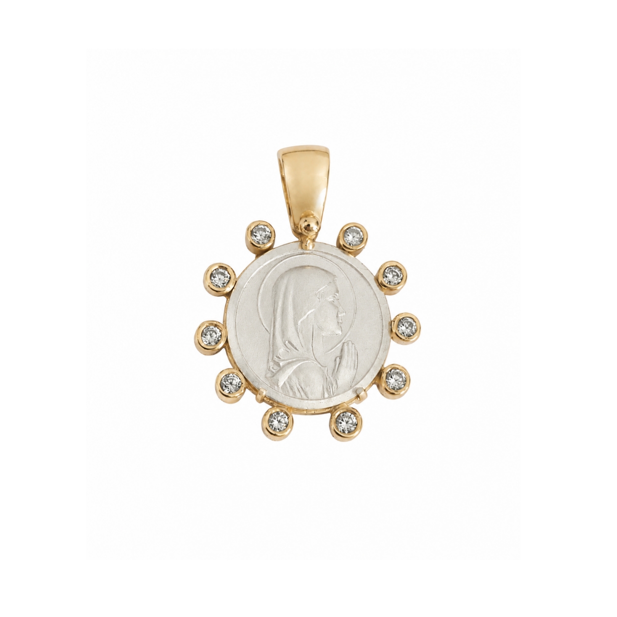 medalla decenario virgen nina zue joyas medalla virgen nina plata oro Zué Joyas