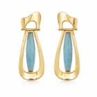 pendientes largos aurea Amazonia de plata con baño de oro oro con amazonita diseño de autor by AP Diseño de Joyas para Zue Joyas