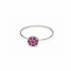 anillo bloom fucsia plata rodinada con circonitas Zue Joyas