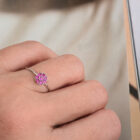 anillo bloom fucsia plata rodinada con circonitas Zue Joyas