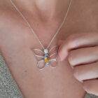 colgante mariposa con cristal de murano millefiori plata de ley Zue Joyas