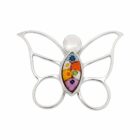 colgante mariposa con cristal de murano millefiori plata de ley Zue Joyas
